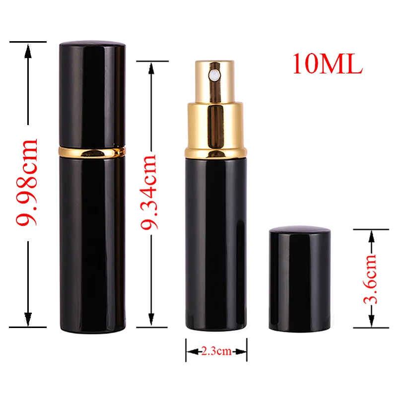 1PC 5ml 10ml Portable Mini Perfume Glass Bottle Refillable Travel Aluminum Spray Atomizer Empty Metal Parfume Atomiser Sprayer