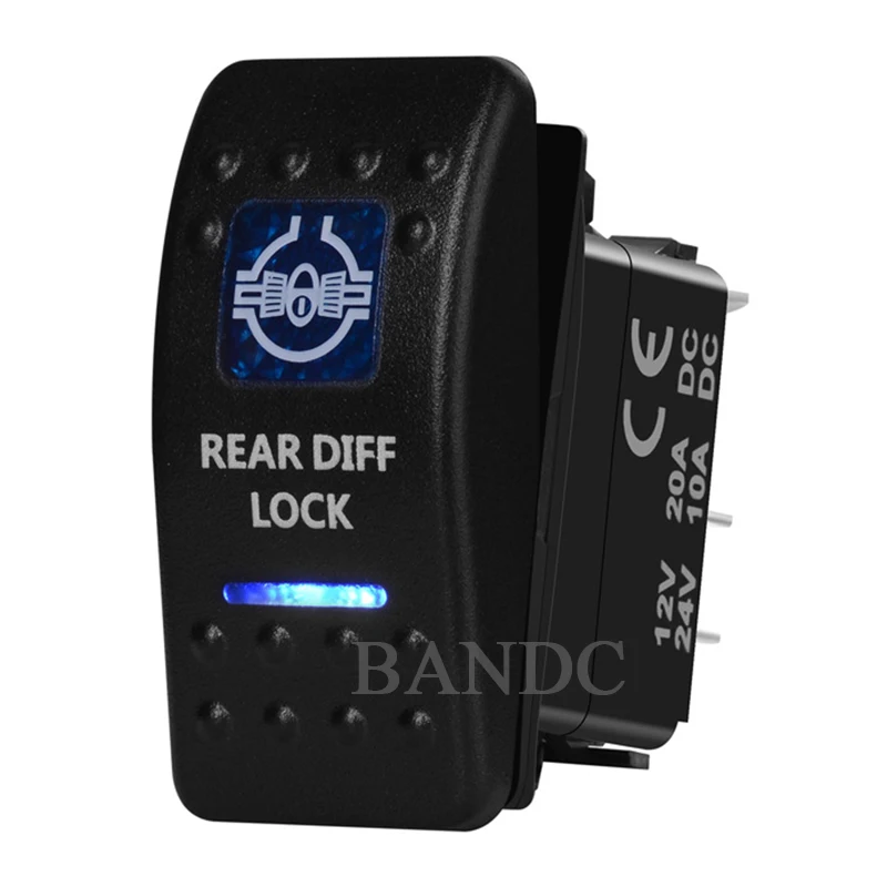 

Rear Differential Lock Rocker Switch 5P On-Off Dual Blue Led Toggle Switch for the ARB/Carling/NARVA 4x4 Style, Car Accessories