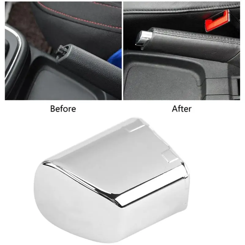 1pc Car Handbrake Lever Parking Button Cover Chrome Decoration Shell Car Styling