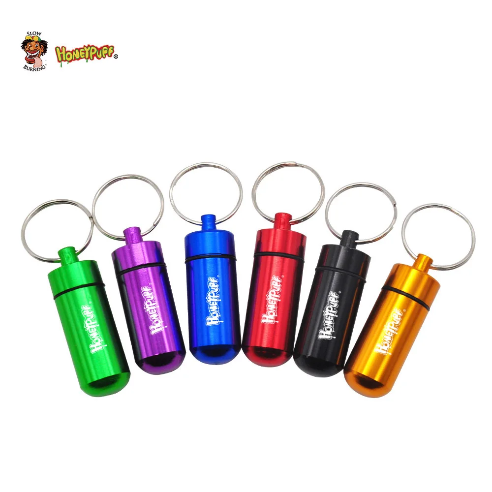 HONEYPUFF Wasserdichte Aluminium Pille Box Fall Cache-Drug-Halter Behälter Keychain Medizin Box