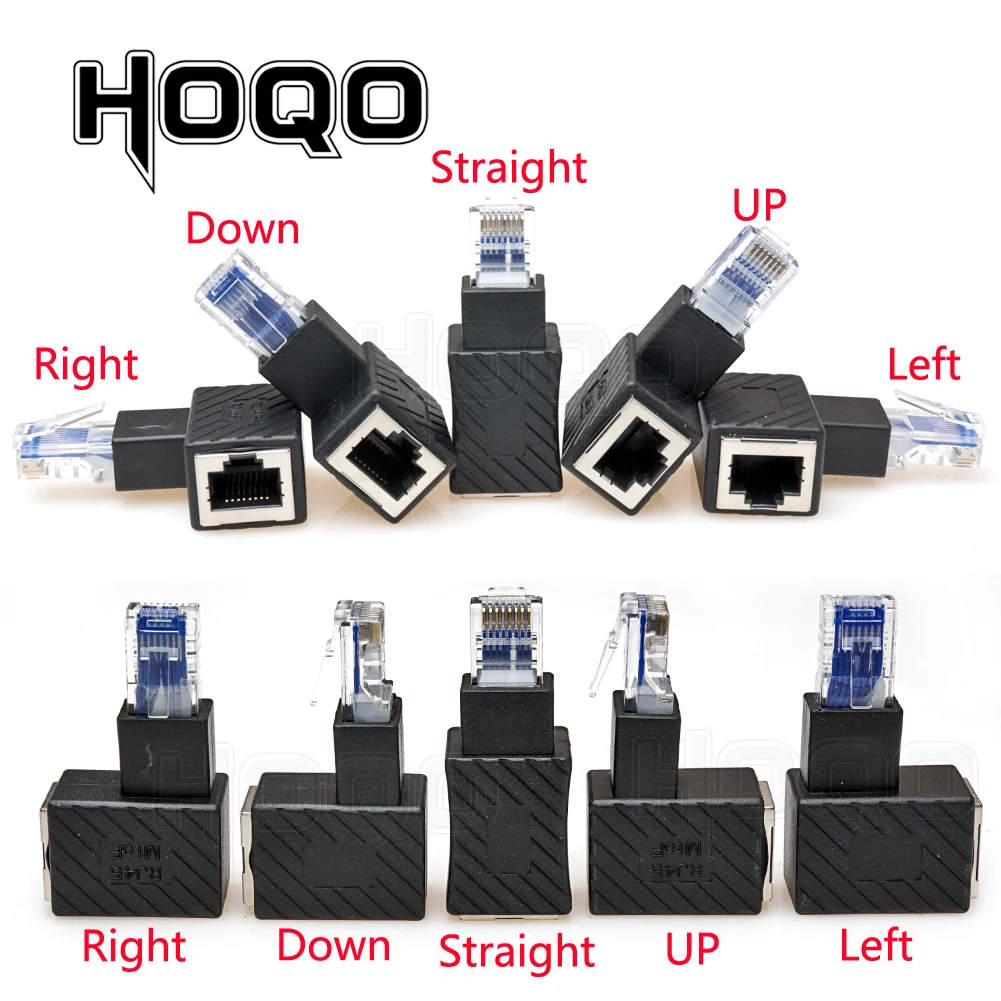 90 Degree 270 Degree Up Down Left Right Multi-angle RJ45 Cat 5e 6e Cat7 Male to Female Lan Ethernet Network Extension Adapter