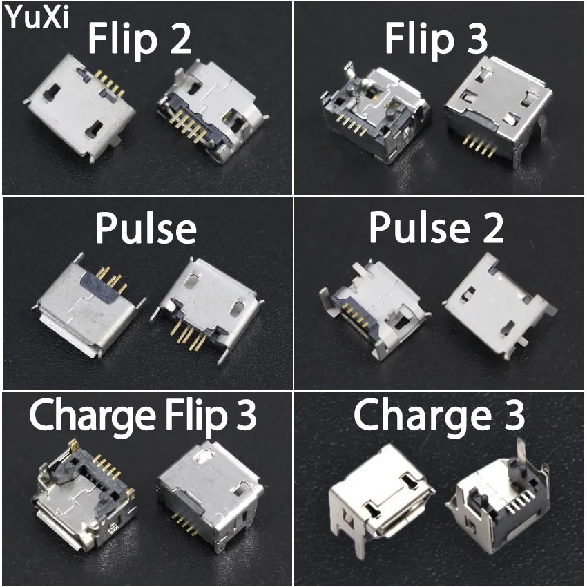 YuXi 2pcs Micro USB Charging Port Replacement For JBL Charge 3 Flip 3 Flip2 Pulse 2 Bluetooth Speaker USB dock connector Jack