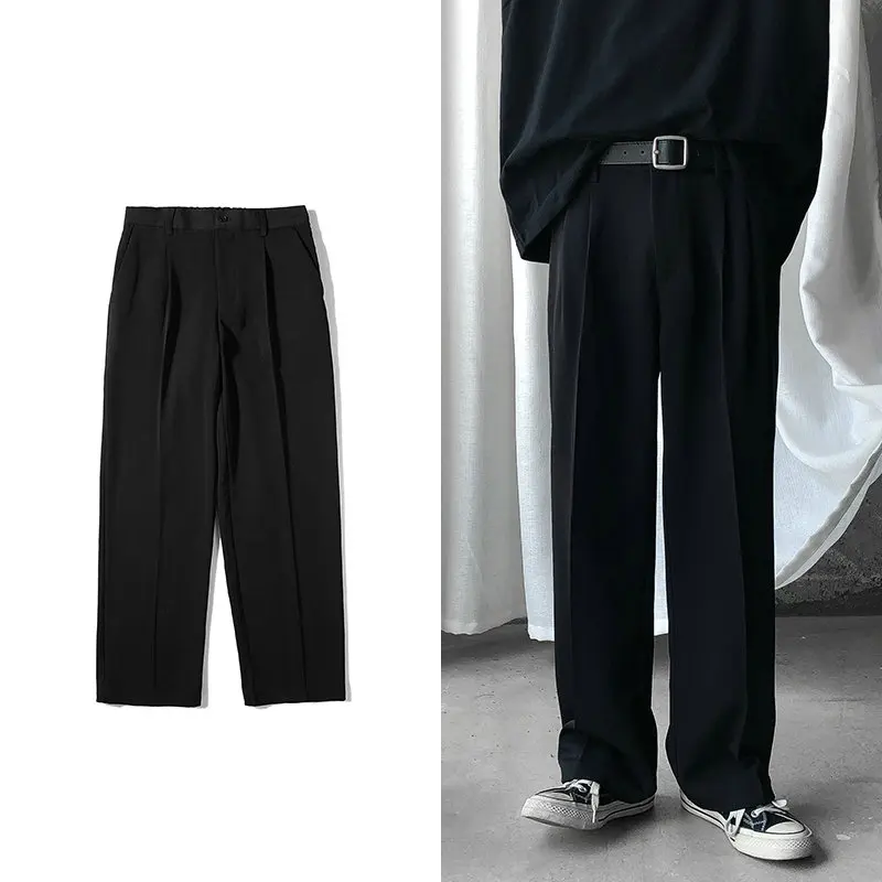 2023 Men’s Solid Color Straight Harem Pants Man Jogger New Korean Fashion Streetwear Trousers Casual Woman Long Pants Oversized