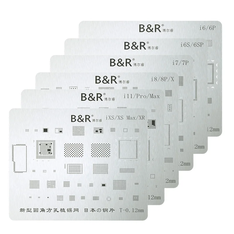 

BGA Reballing Stencil Kit for Phone 11 11Pro Max Xs Xsmax Xs Xr 8P 8 CPU IC Chip Tin Planting Soldering Net