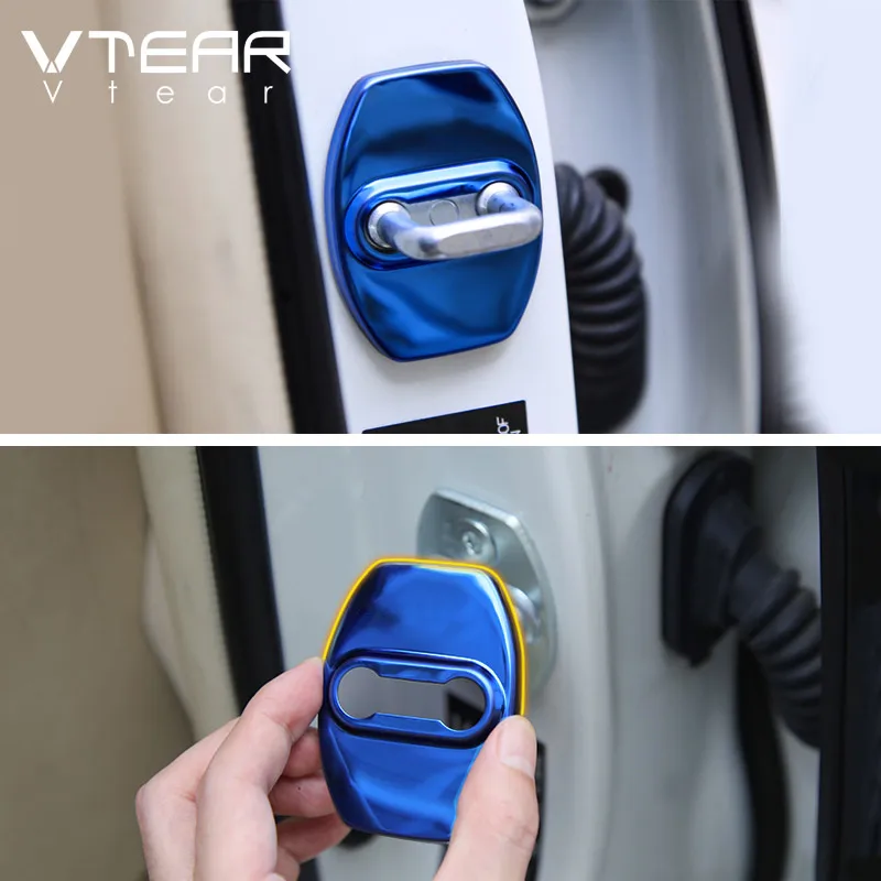 Vtear For Toyota LAND CRUISER Prado 150 Door lock inner Gap Anti-scratch cover accessories Car interior decoration parts 2020