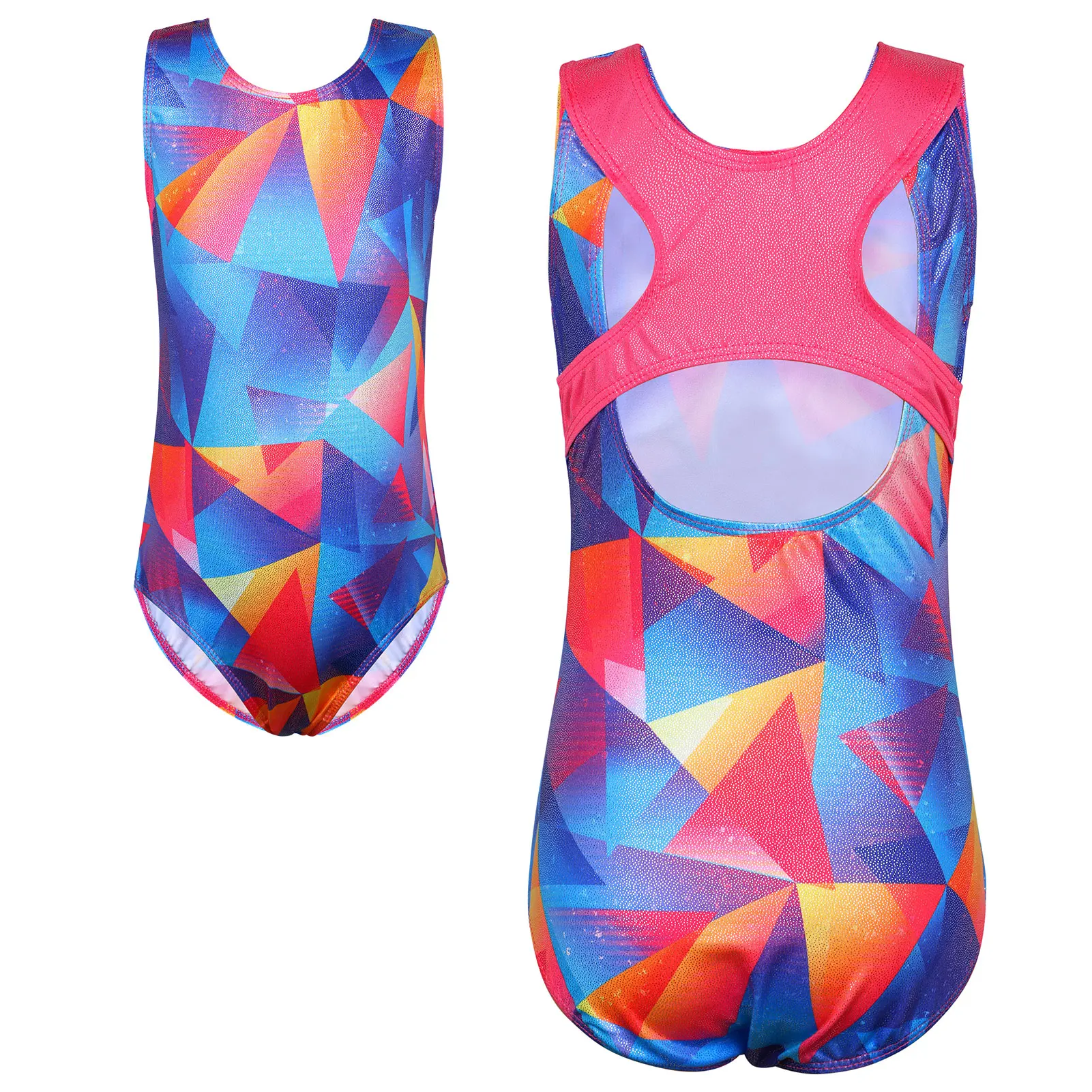 

BAOHULU 2021 Cute Girls Gymnastics Dancesuit Sleeveless Dance Leotards Child Blue Pink Gymnastic Leotards Kids Ballet Suits