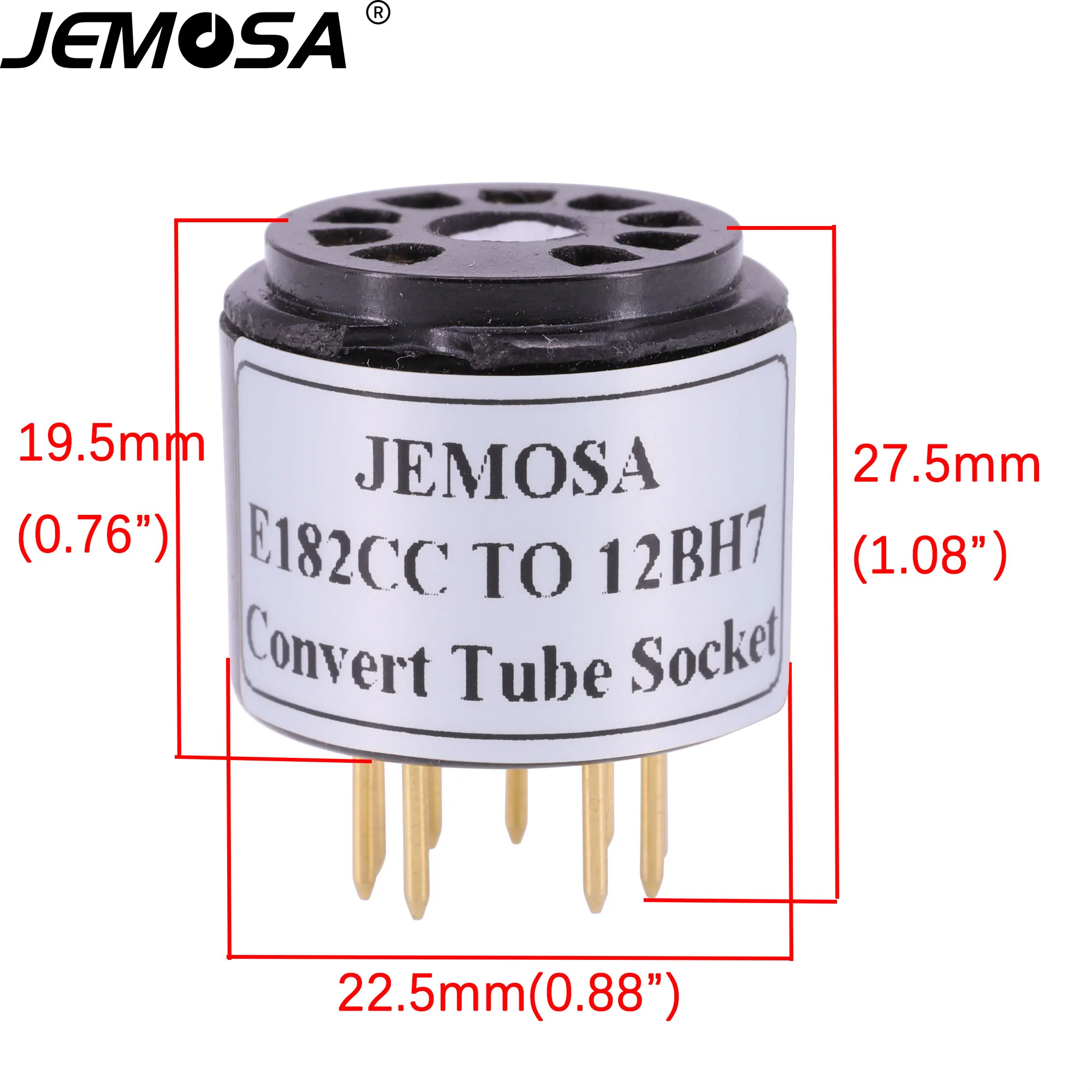 1PC Tubo E182CC (Top) PARA 12BH7 Vacuum Tube Converter Tomada Adaptador DIY Amplificador De Áudio