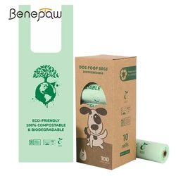 Benepaw Biodegradable Dog Poop Bag Durable Eco-friendly Leakproof Easy To Tear Pet Waste Bags Easy To Tie Handle Locks In Odour