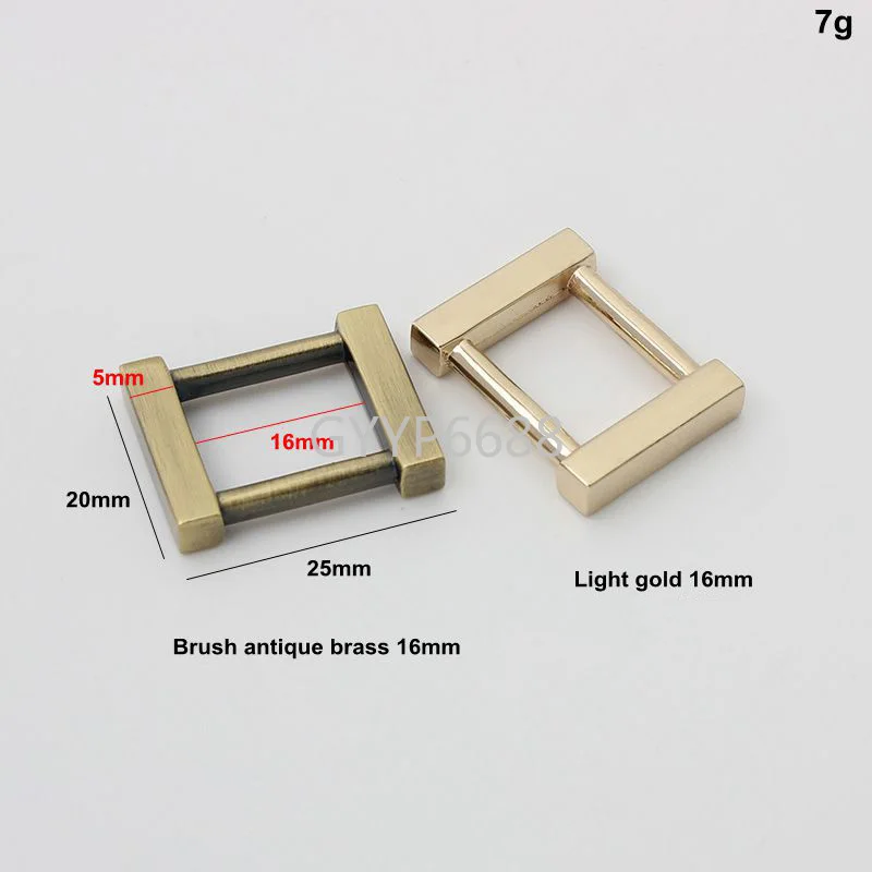 10-30pcs 6 sizes 12 13 15 16 19 20mm die-casting square buckle for woman leather bag rectangle slider buckle bag hardware