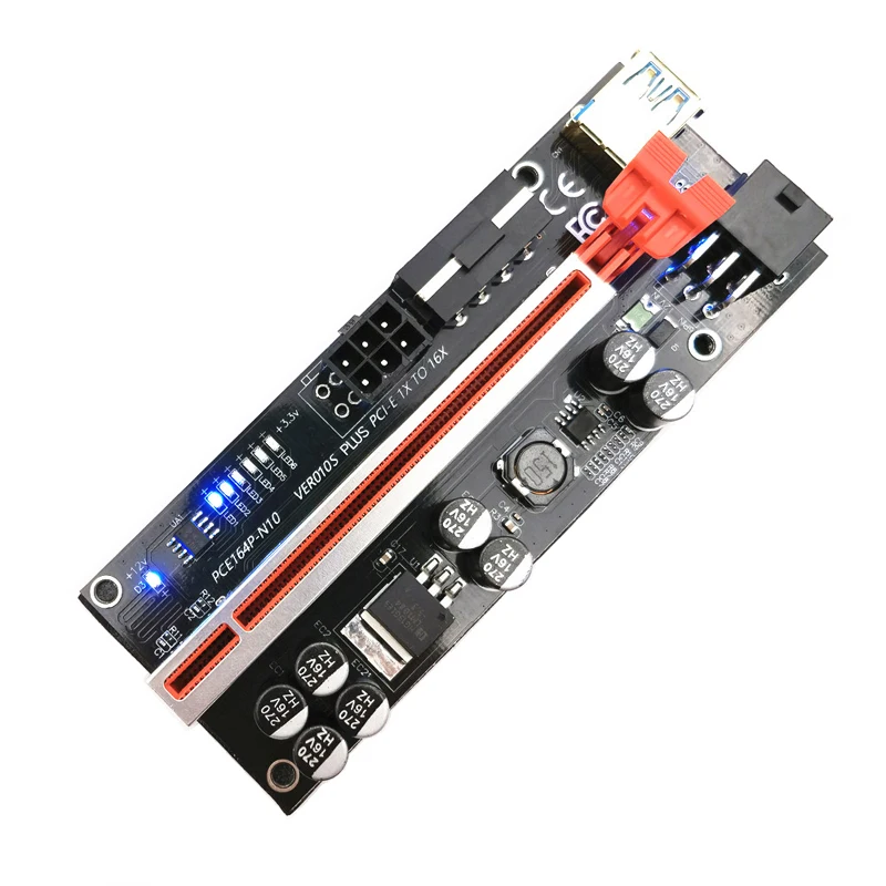 1-10個ライザー010 pcieライザーVER010S gpuライザーpci express X16エクステンダーusb 3.0ケーブルビデオカードpci-eライザーカードマイニングのための