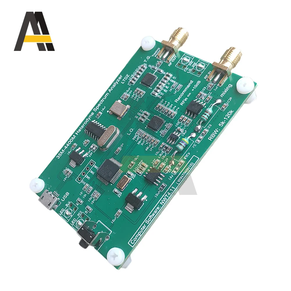 35M-4400M Spectrum Analyzer Board RF Frequency Domain Analysis Tool Spectrum Analyzer with USB Interface Signal Source Module