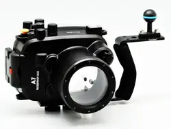 40m / 130ft Waterproof Underwater Camera Diving Housing Case + Aluminum Handle for Sony A7/A7r/A7s 28-70mm Lens Camera