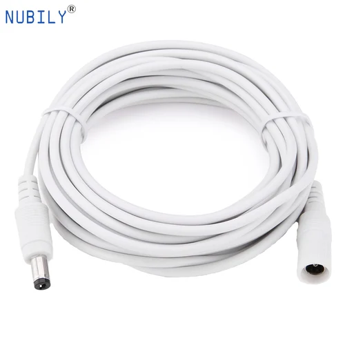 Cable de extensión de alimentación de 12V, 1M, 2M, 5M, 10M, 20M, conector de 2,1x5,5mm, Cable de alimentación CC para cámara de seguridad CCTV, tira LED, impresora de Radio