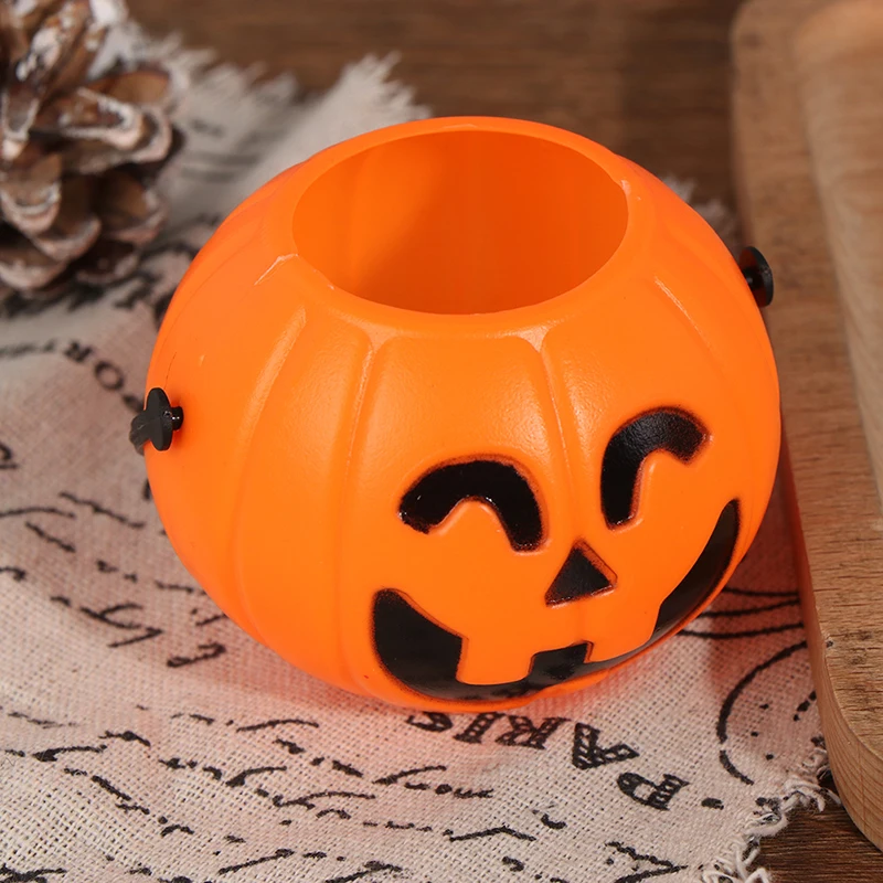 Halloween Party Props Plastic Pumpkin Bucket Trick Cosplay Decor Pouch Halloween Lantern Party Decorating Tools