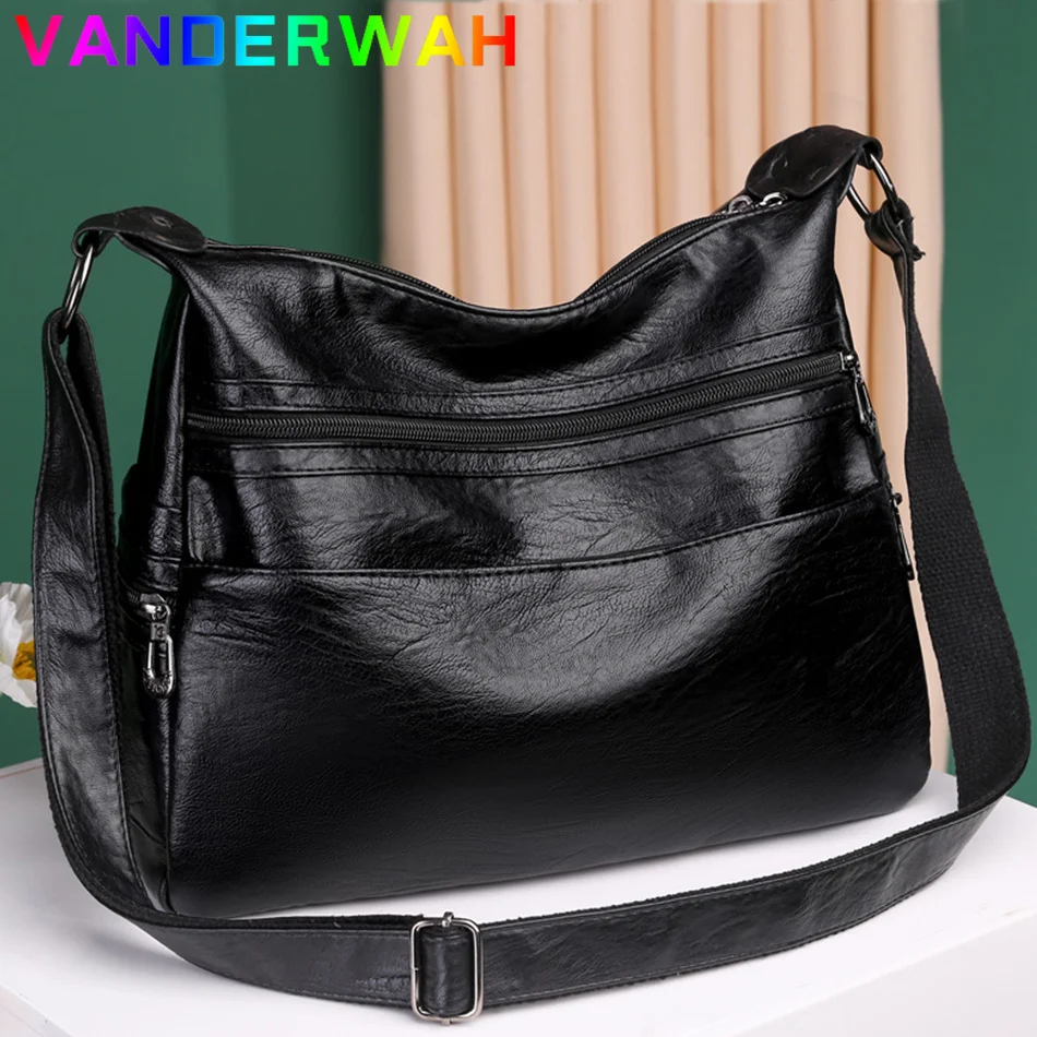 3 Layers Zippers Shoulder Handbag High Quality Big Shoulder Crossbody Bags Luxury Designer Messenger Sac Small Casual Tote Bags