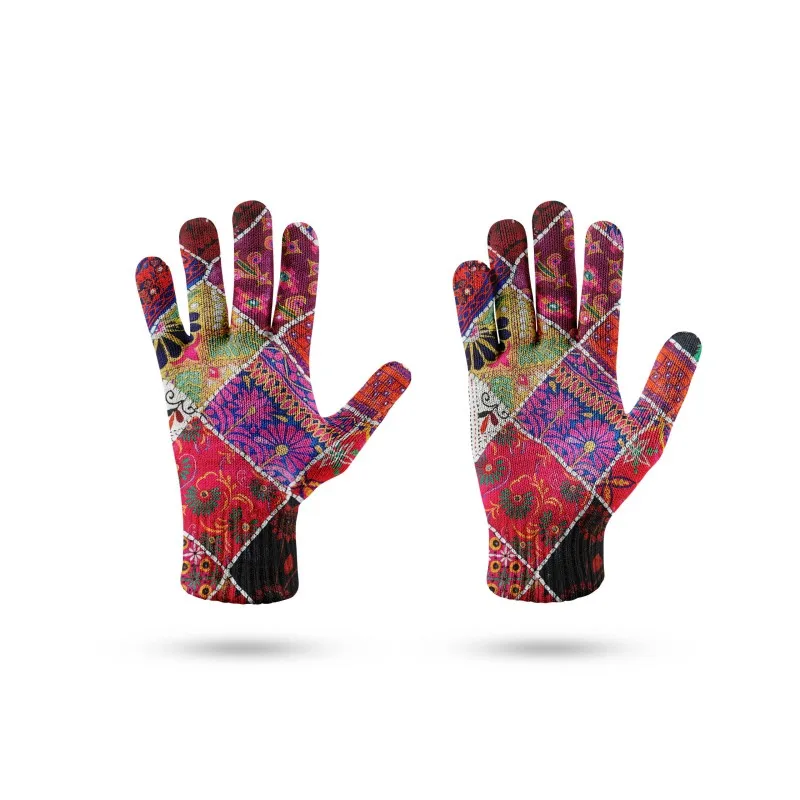 3D Printed Gloves Unisex Mitten Acrylic Polyester Fingers Gloves Winter Adult Hand Gardening Gloves High Quality