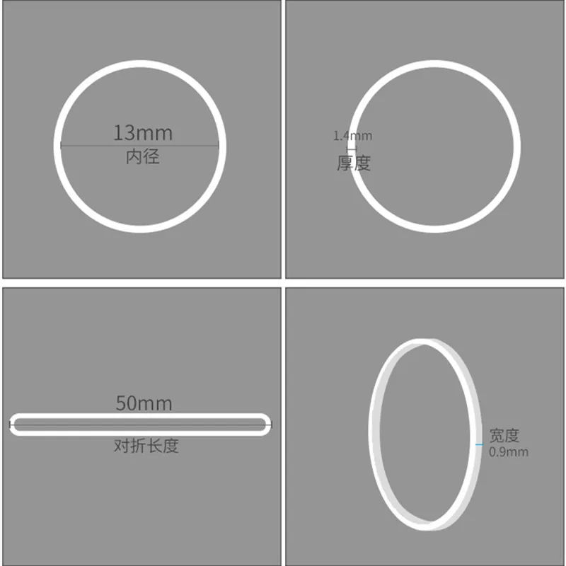 13*0,9mm Weiß Büro Gummi Ring Gummibänder Starke Elastische Bands Schreibwaren Halter Band Schleife Schule Büro Liefert