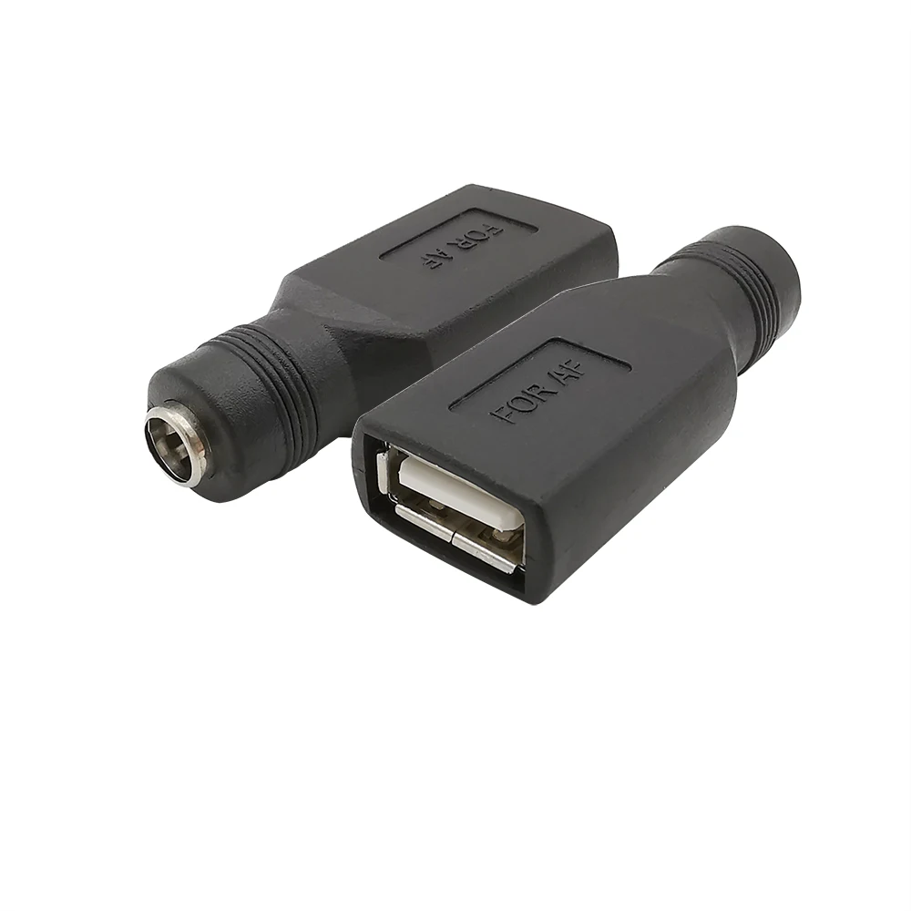 2Pcs DC Power 5.5x2.1mm Female To USB Female Adapter 5V DC Jack To USB Jack Charging Interface Converter Connector Accessories
