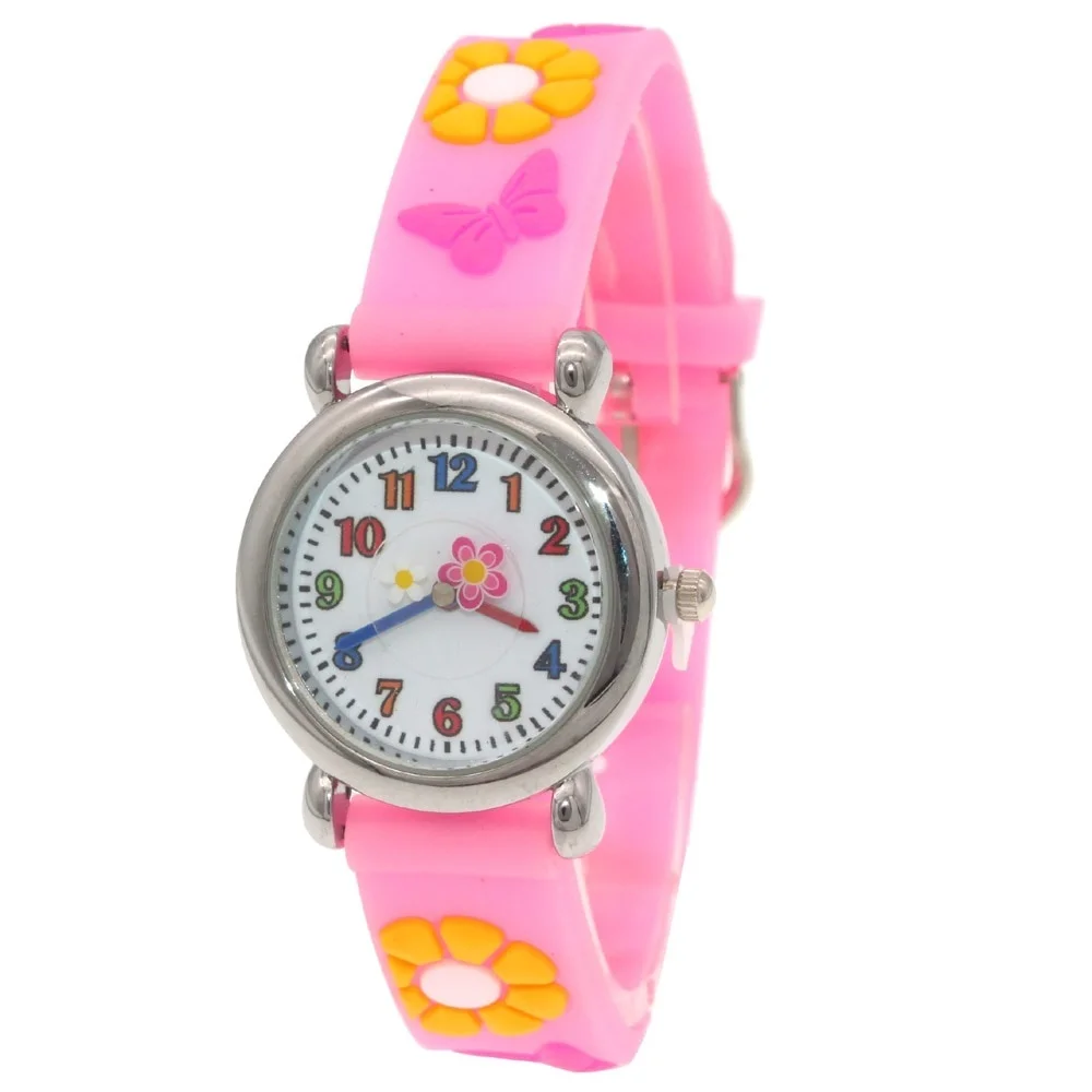10 قطعة/الوحدة ، مختلطة جميلة فراشة الكرتون الأطفال الساعات الفتيات المطاط الاطفال الساعات الأولاد سيليكون الكوارتز ساعة اليد