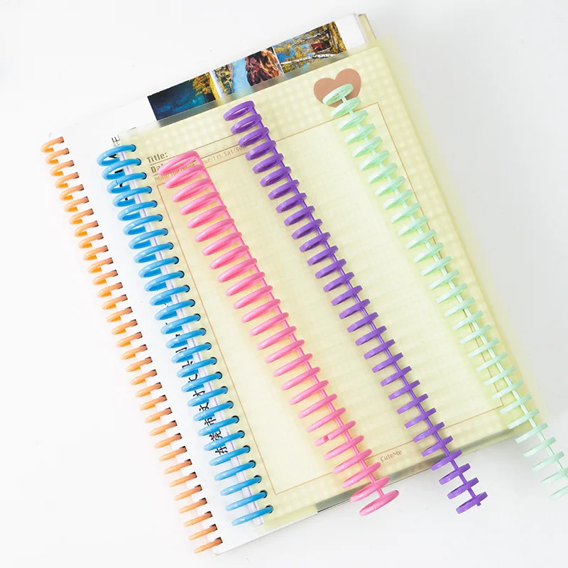 10pcs 22mm 30 Holes Plastic Loose-leaf Ring Binder Binding Strip A4 Rings Binding Planner Accessories School Ring Spiral Binding