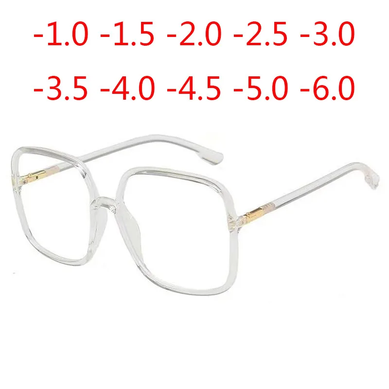 

Retro Square Frame Oversize Finished Myopia Eyeglasses Women Men Eye Glasses Short-sighted Spectacle -0.5 -1.0 -1.5 -2.0 To -6.0