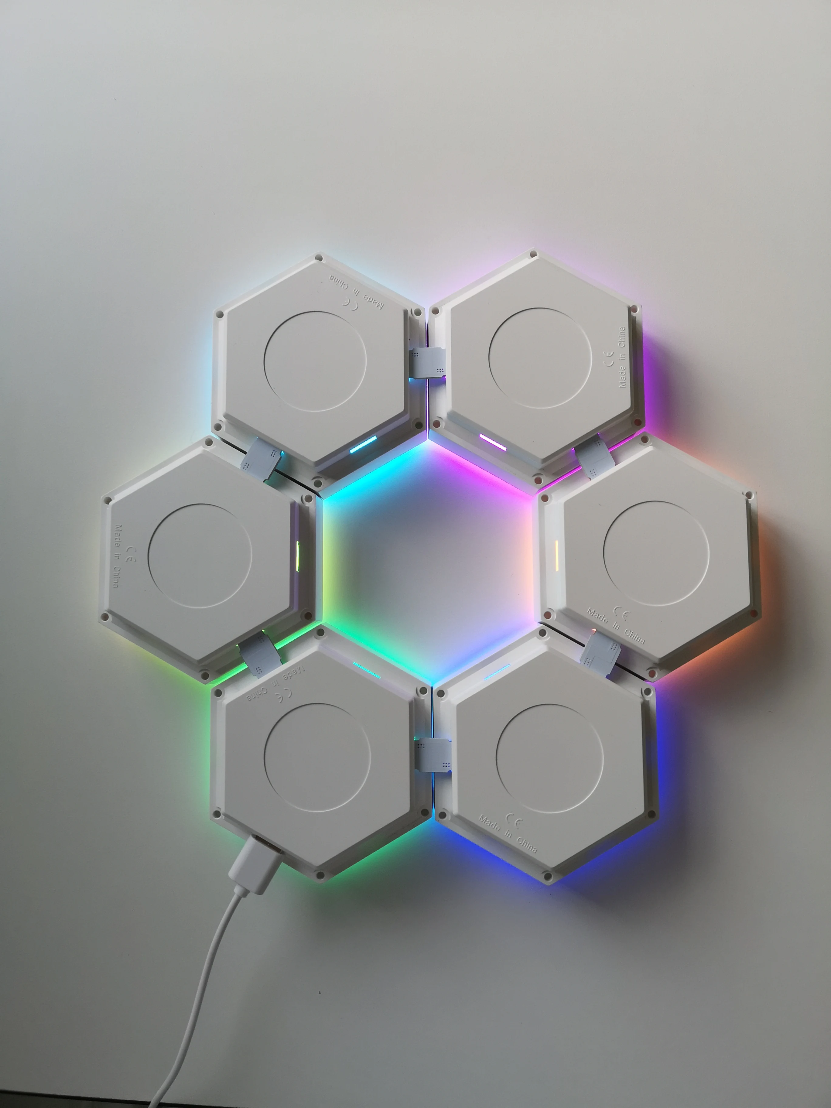 Luminaria led hexagonal para decoración de pared Interior, luz nocturna para juegos, lámpara de escritorio para niños, mesita de noche, hogar, sala