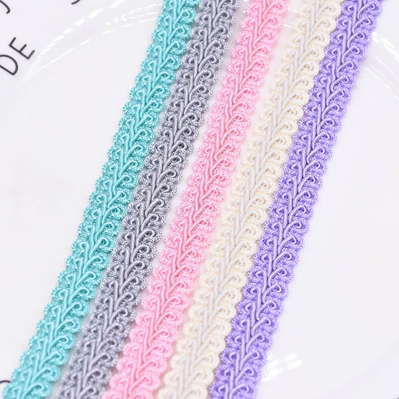 5/10M 12mm Lace Trimming Ribbon Polyester Centipede Braided Lace Sewing Clothes Accessories Curve Lace DIY Craft Wedding Decor