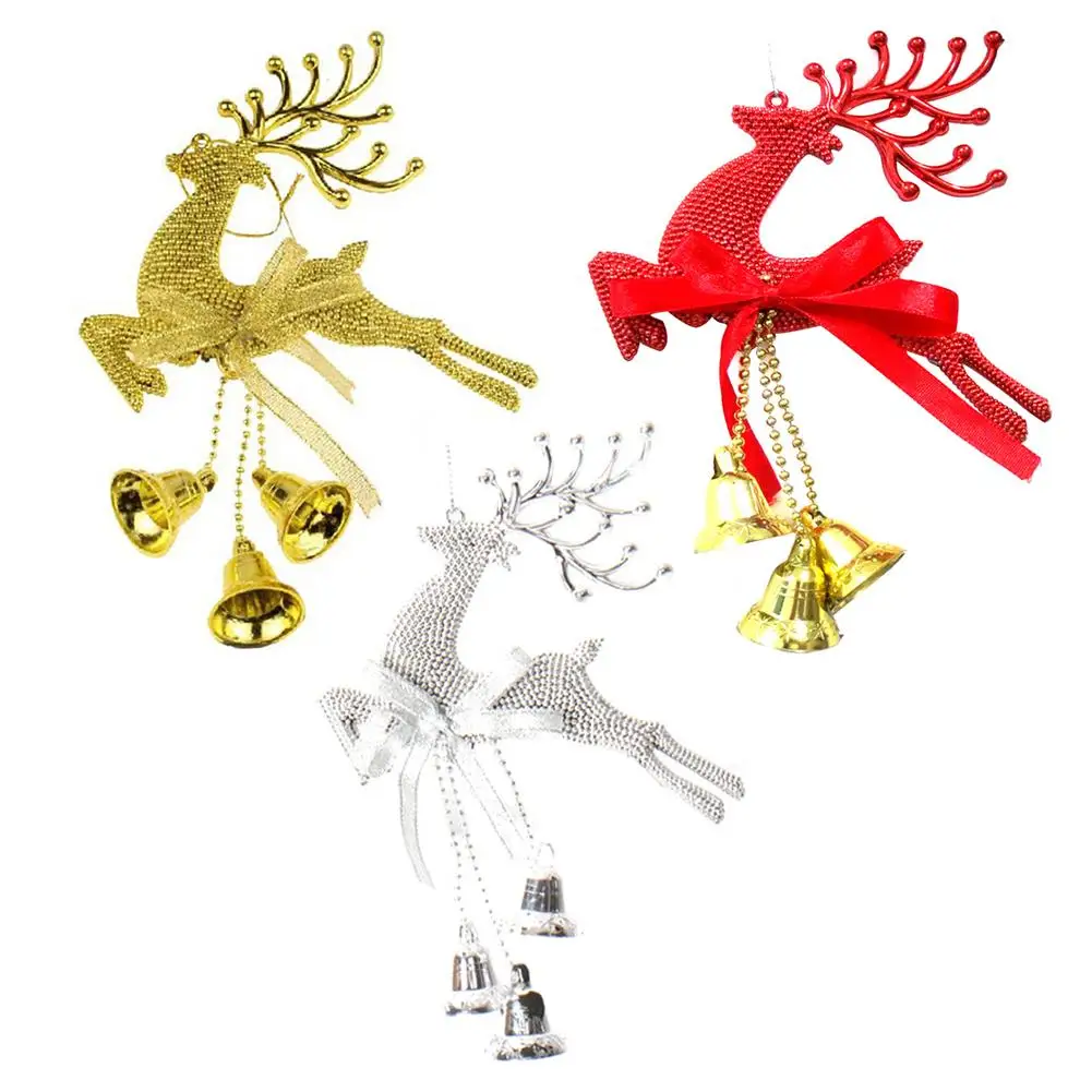 Christmas Tree Ornaments Red Silver Golden Reindeer Baubles Chital Christmas Party Home Shoping Mall Hanging Decoration