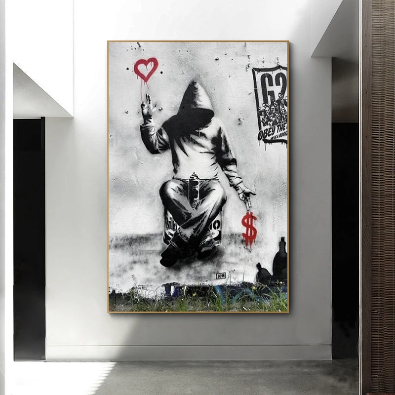 

Banksy Graffiti Street Art Collection Follow Your Dream Smile Abstract Canvas Painting Poster Prints Mural Pictures Home Decor