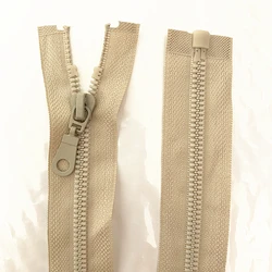 2pcs 5#Beige 25/30/35/40/50/55/60/70 cm detachable resin zipper opening automatic ecological locking plastic zipper sewing