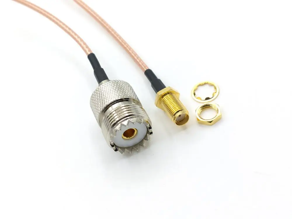 Imagem -03 - Cabo Coaxial Rabicho Sma Fêmea para Entrada Uhf So239 Conector 20 un Rg316