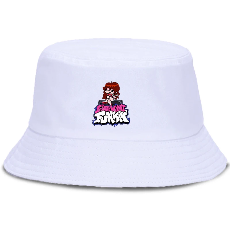 New Parent-child Panama Bucket Cap Anime Game Friday Night Funkin Bucket Hat Fashion Harajuku Sunscreen Sun Cap Fishing Hat