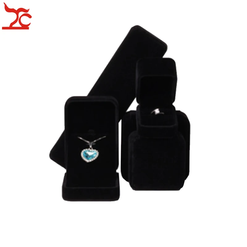 Velvet Jewelry Organizer Box Black Velvet Ring Earrings Necklace Pendant Bracelet Storage Packaging Display Gift Box