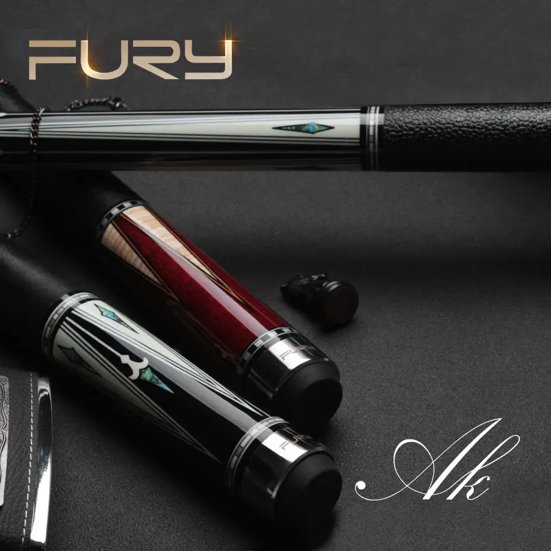 Fury AK Entry Series Billiard Pool Cue Stick Quality Maple Shaft Center Joint Linen or Leather Wrap Decal Classic Playing Cue