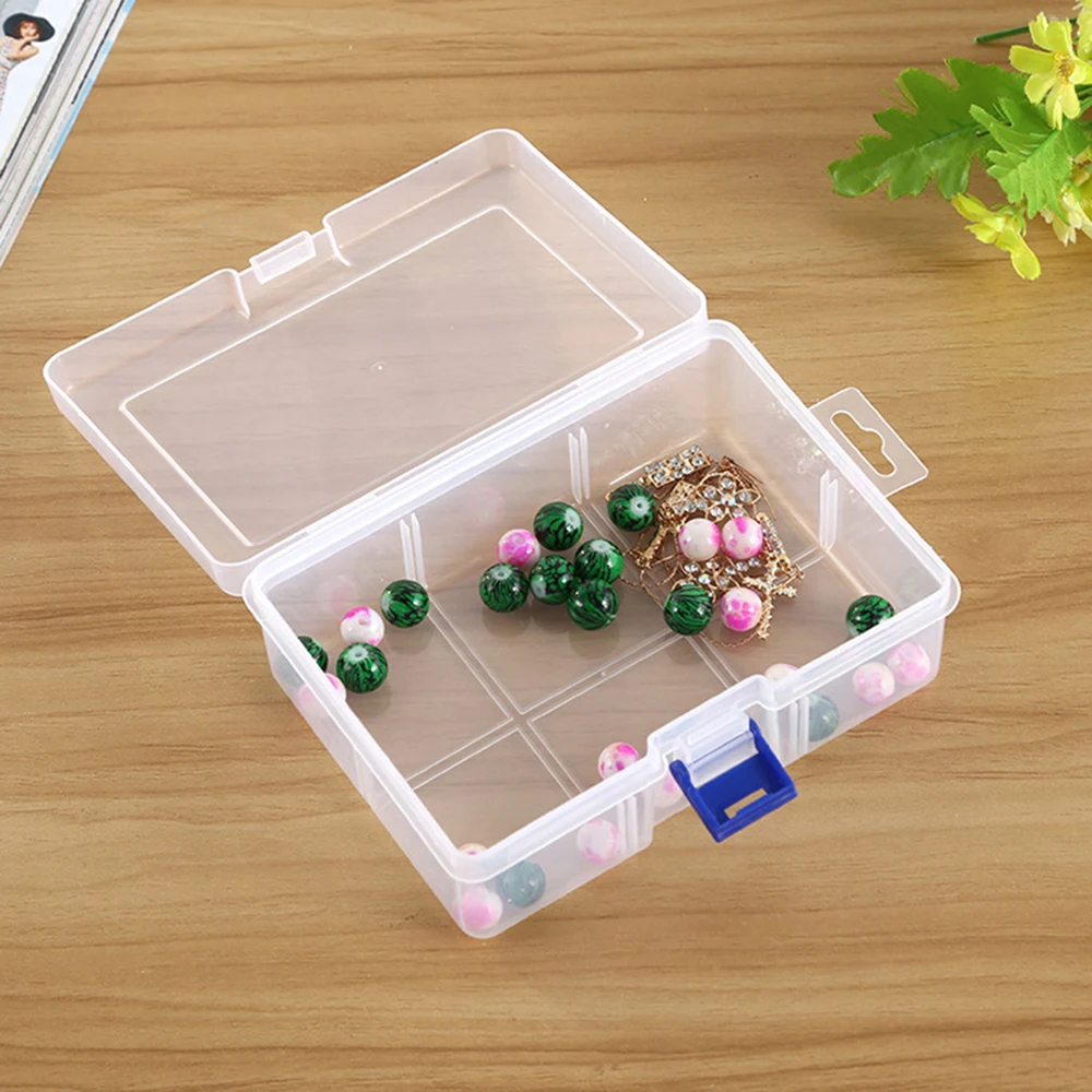 6 Grids Removable Plastic Storage Box Transparent Desk Organizer Button Box Multifunctional Sundries Jewelry Storage Box