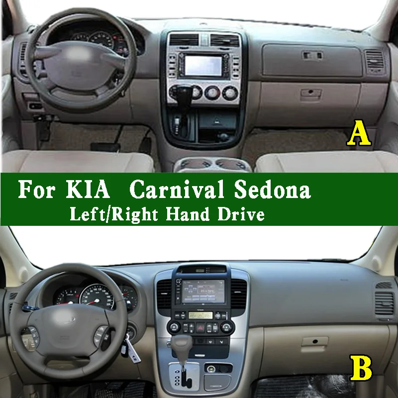 

For KIA Sedona Grand Carnival II GQ III VQ 2004-2006-2014 Dashmat Dashboard Cover Instrument Panel Pad Anti-Dirt Proof Dash Mat