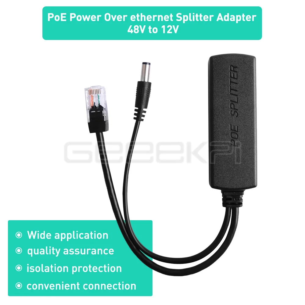 PoE Splitter Module with Gigabit NIC 48V to 12V PoE Switch Extension Power Over Ethernet for IP Camera Router Voip AP