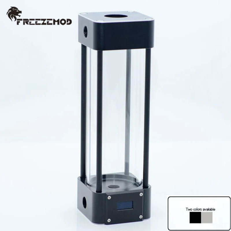 

FREEZEMOD BL-WDX Silver Black Metal Square Computer Water Cooler Glass Water Tank Metal 2020 LCD Temperature Sense. BL-WDX