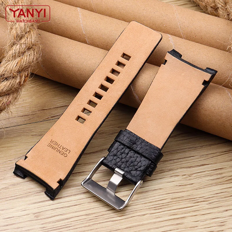 Genuine Leather Bracelet for diesel watch strap notch watch band for DZ1216 DZ1273 DZ4246 DZ4247 DZ287 32mm mens watchband