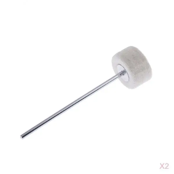 2 Pieces Drum Workshop Large Felt Bass Drum Beater Mallet, White