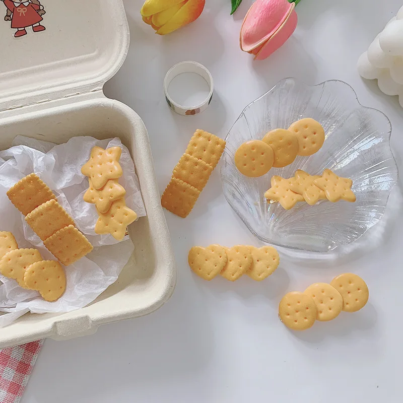 Pince à cheveux en forme de biscuit pour filles, épingles à cheveux pour enfants, couvre-chef mignon, bandes de cheveux de dessin animé, accessoires