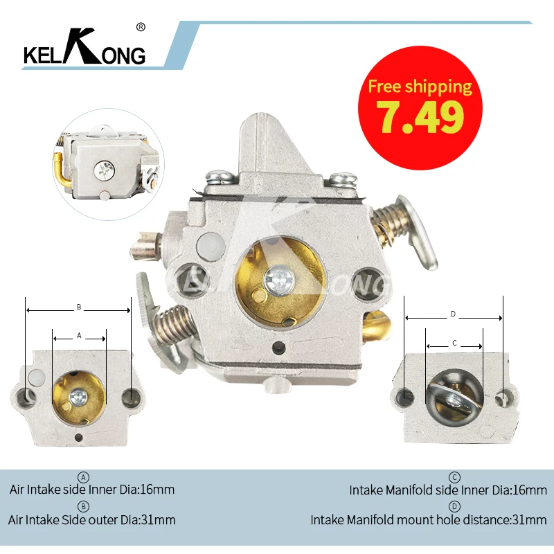 KELKONG 1pc Carburetor Carb For ZAMA MS180 017 018 MS170 C1Q-S57 STIHL Chainsaw Carburetor Electric Chainsaw Spare Parts