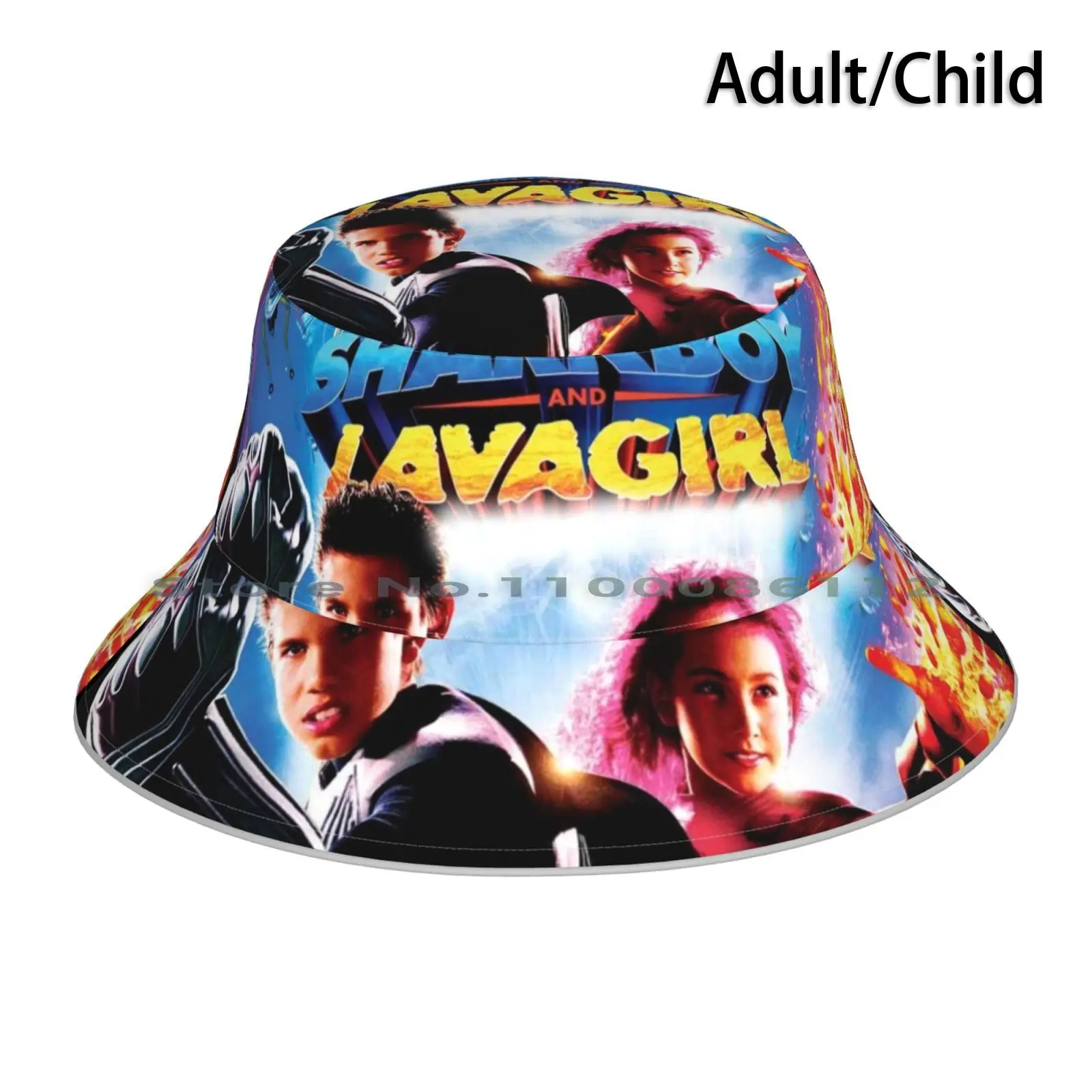 Sharkboy And Lavagirl Design Bucket Hat Sun Cap Sharkboy Lavagirl Movie Water Kids Foldable Outdoor Fisherman Hat