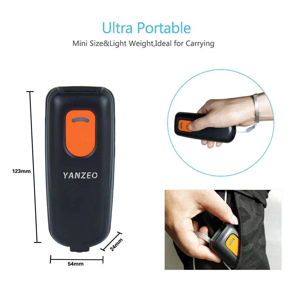 Yanzeo Pocket Barcode Scanner P1620 2D Wireless Bluetooth 2.4G Portable CCD Mini QR Code Reader 1000mAh For IOS Android Windows