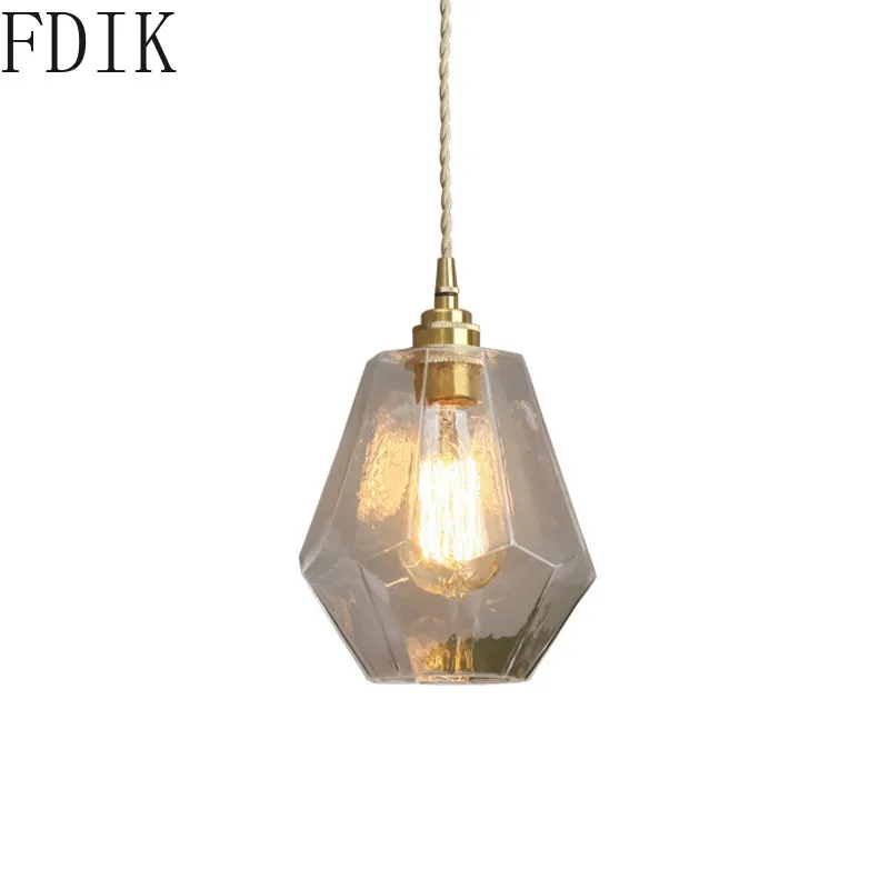 

Modern Glass Pendant Lamp Led Hanging Lights for Bedroom Kitchen Bar Coffee Nordic Indoor Decor Luminaire Suspension Fixture E27