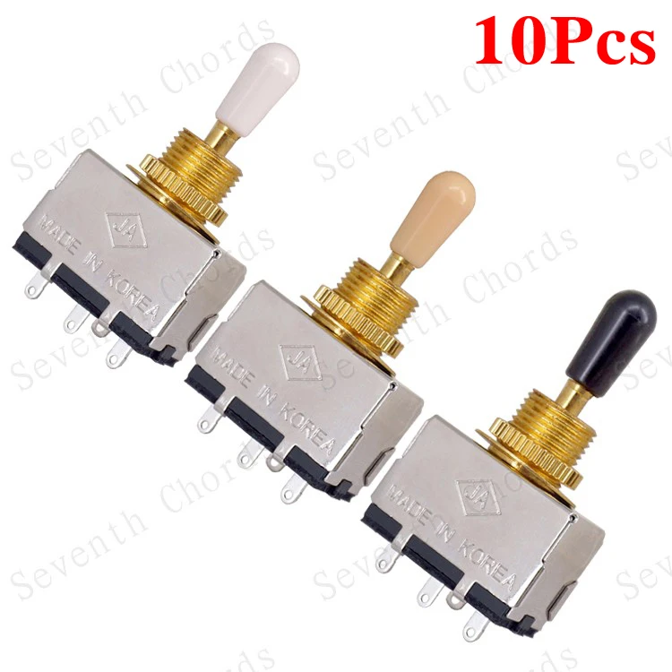 

10 Pcs Gold Guitar Metal Closed 3-way Pickup Selector Tone Switch Toggle for LP Electric Guitar Parts