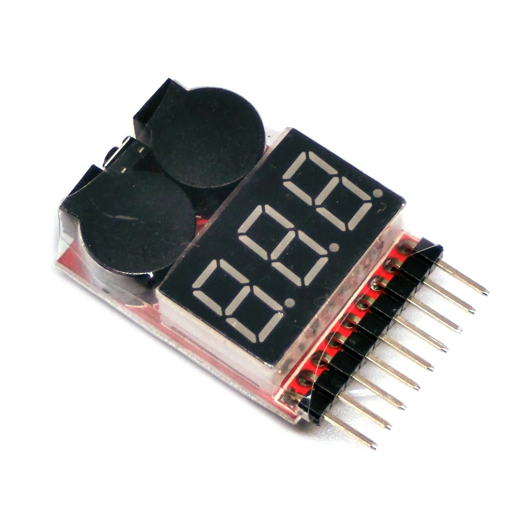 For 1S/2s/3s/4s/5s/6s/7s/8s Low Voltage Buzzer Alarm Lipo Battery Voltage Indicator Tester 3.7v 7.4v 11.1v