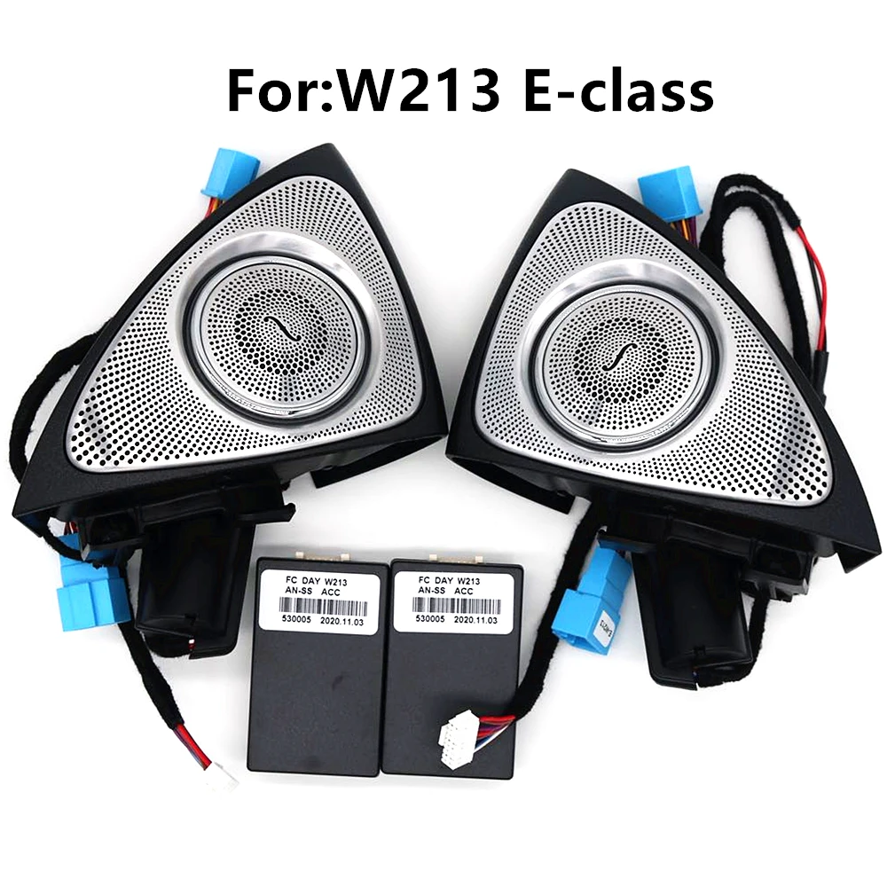 3D Rotating Tweeter For Mercedes Benz C GLC E S-class W205/W213/W222/X253/W177 RGB LED Luminous Car Speaker horn 64 Colors