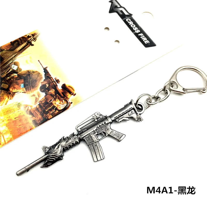 Game CSGO Weapon Keychain AK MP5 Gun Model Key Ring Metal Pendant llaveros Souvenir Accessories Gift 6 cm