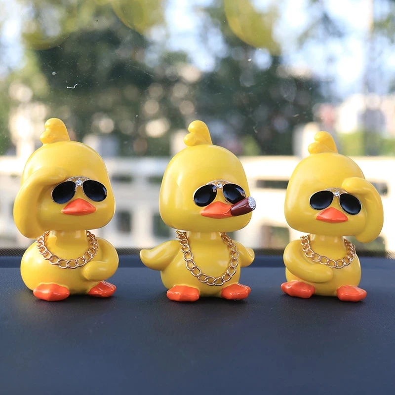 Lovely Duckling in The Car Shaking Head Duck Car Decoration Cute Shaking Head Yellow Duck Creative Auto Interior Decoration